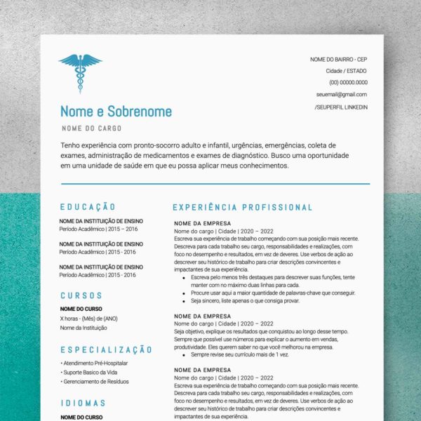 Exemplo De Curriculo De Enfermeira De Unidade Basica De Saúde